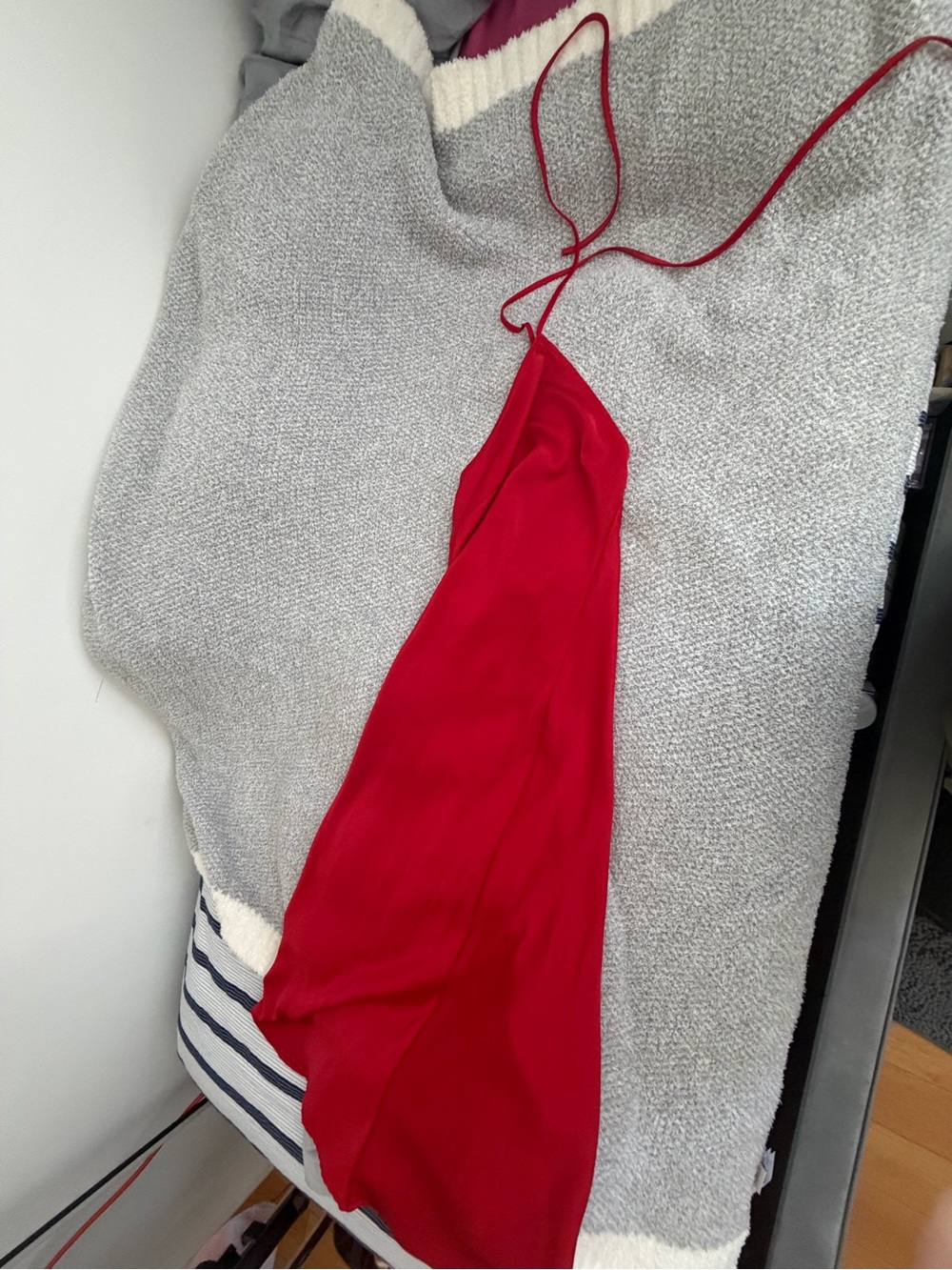 SHEIN Red Spaghetti Strap Slip Dress